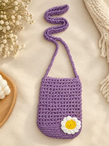 Crochet Mobile Pouch - Purple